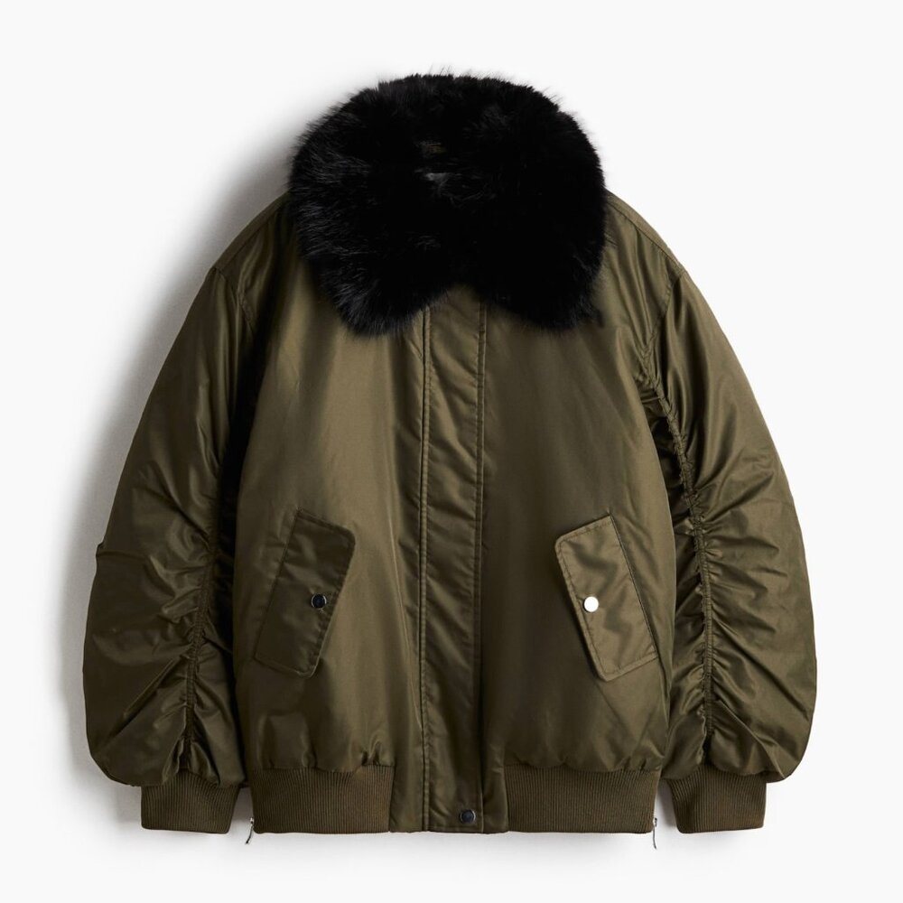 H&M OVERSIZED PADDED BOMBER JACKET